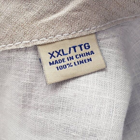 Tommy Bahama 100% Linen Mens Shirts Size XXL 2XL Woven Chambray Blue Hawaiian - Picture 7 of 7